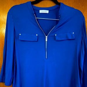 Blue Calvin Klein 3/4 sleeve shirt.